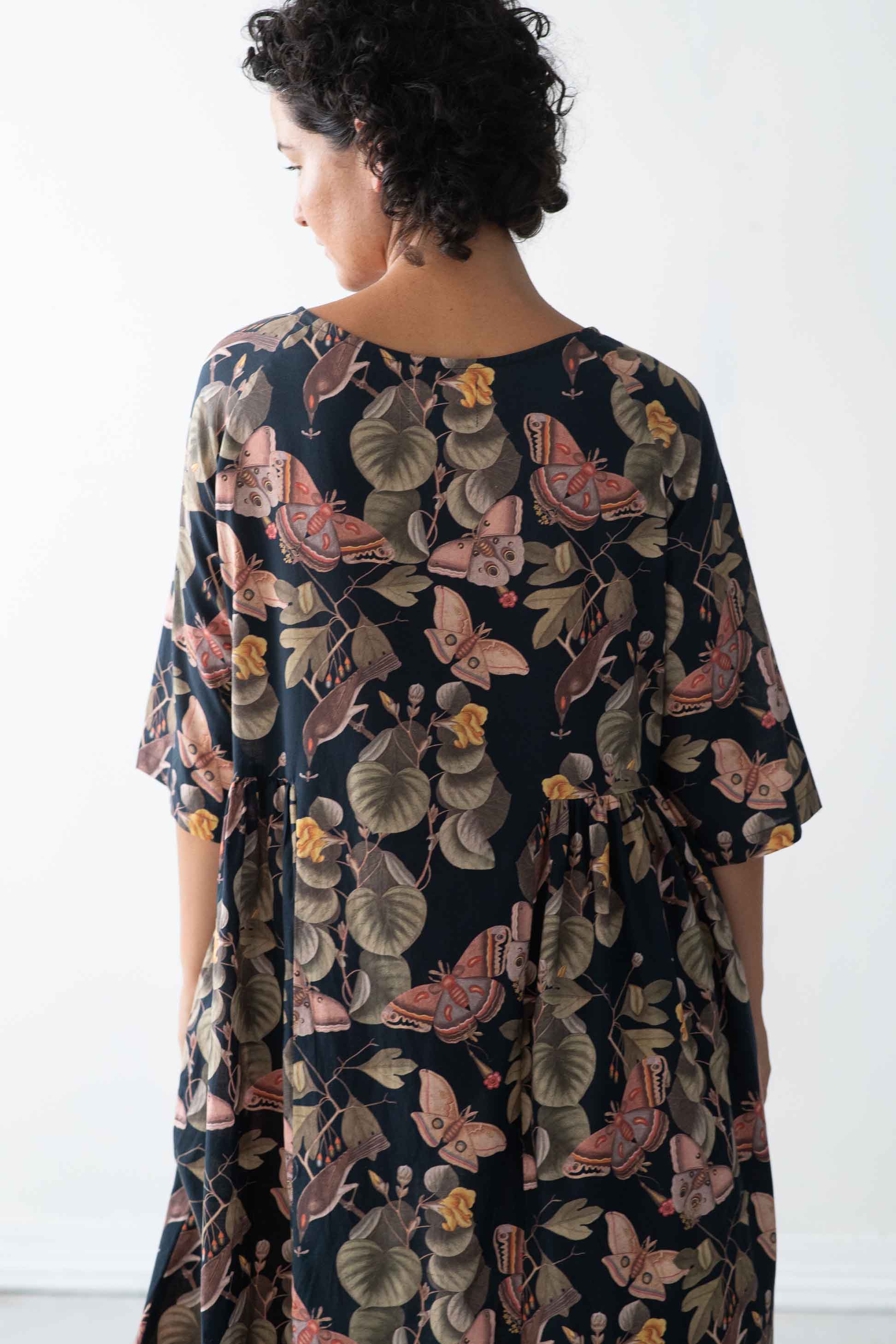 Adele Merian dress with butterfly print