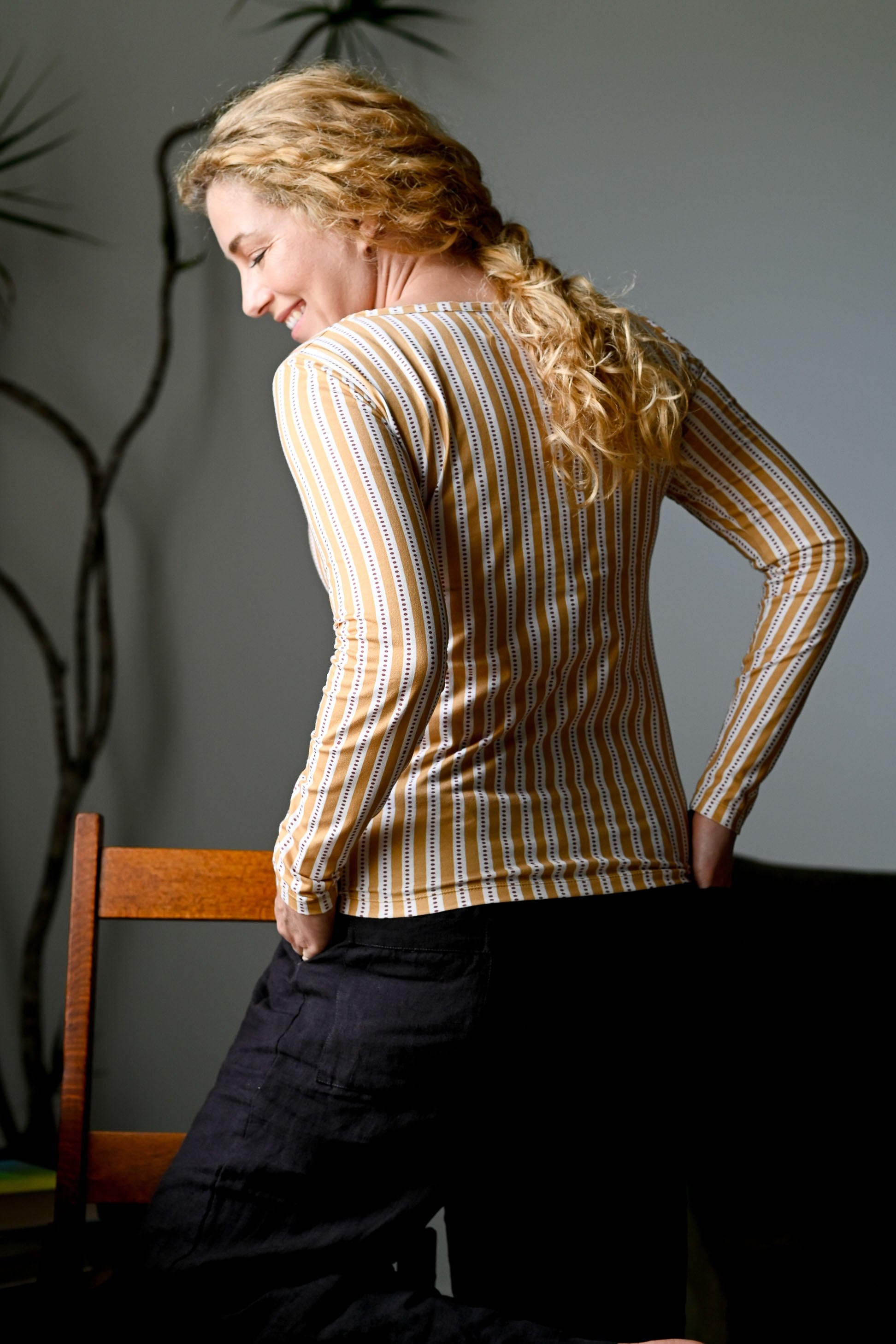 Ally Tee Mustard Stripe