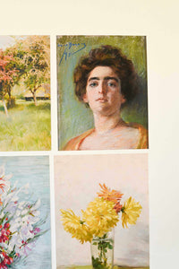 Paris-themed art prints, including a portrait.