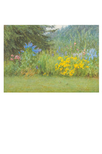 Art print of a vibrant Surrey garden in bloom