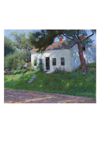 Art print of a roadside cottage