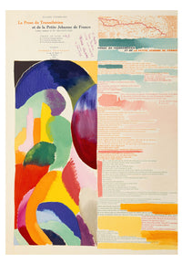 Sonia Delaunay art print with colorful abstract shapes and text