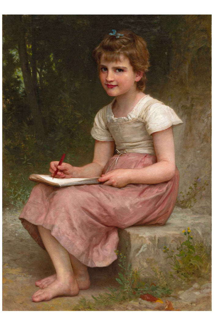 Young girl writing in notebook, A Calling
