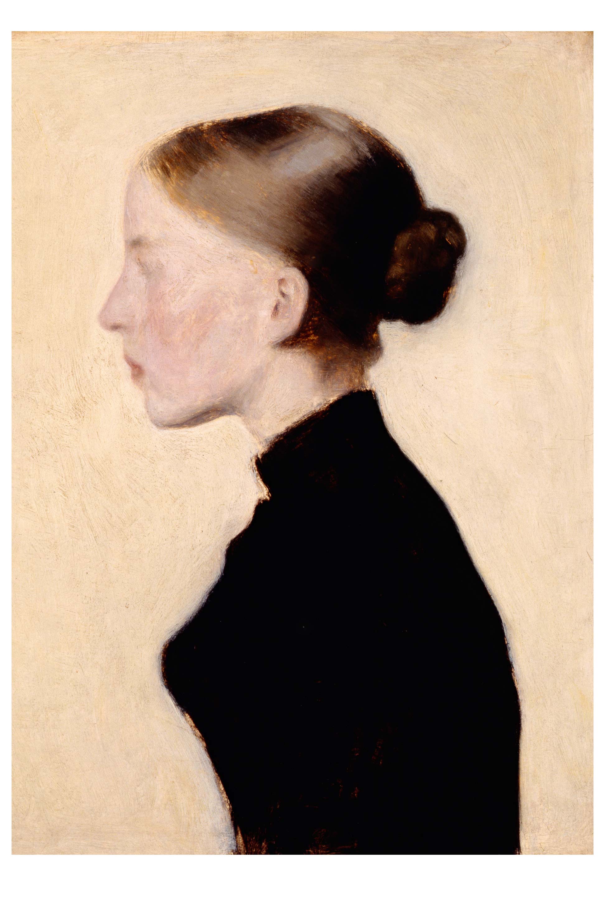 Art print of young girl in profile