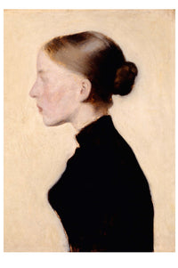 Art print of young girl in profile