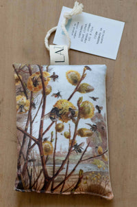 Bee sachet with floral print and tag