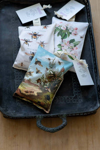 Lavender Bee Sachet Collection on a tray