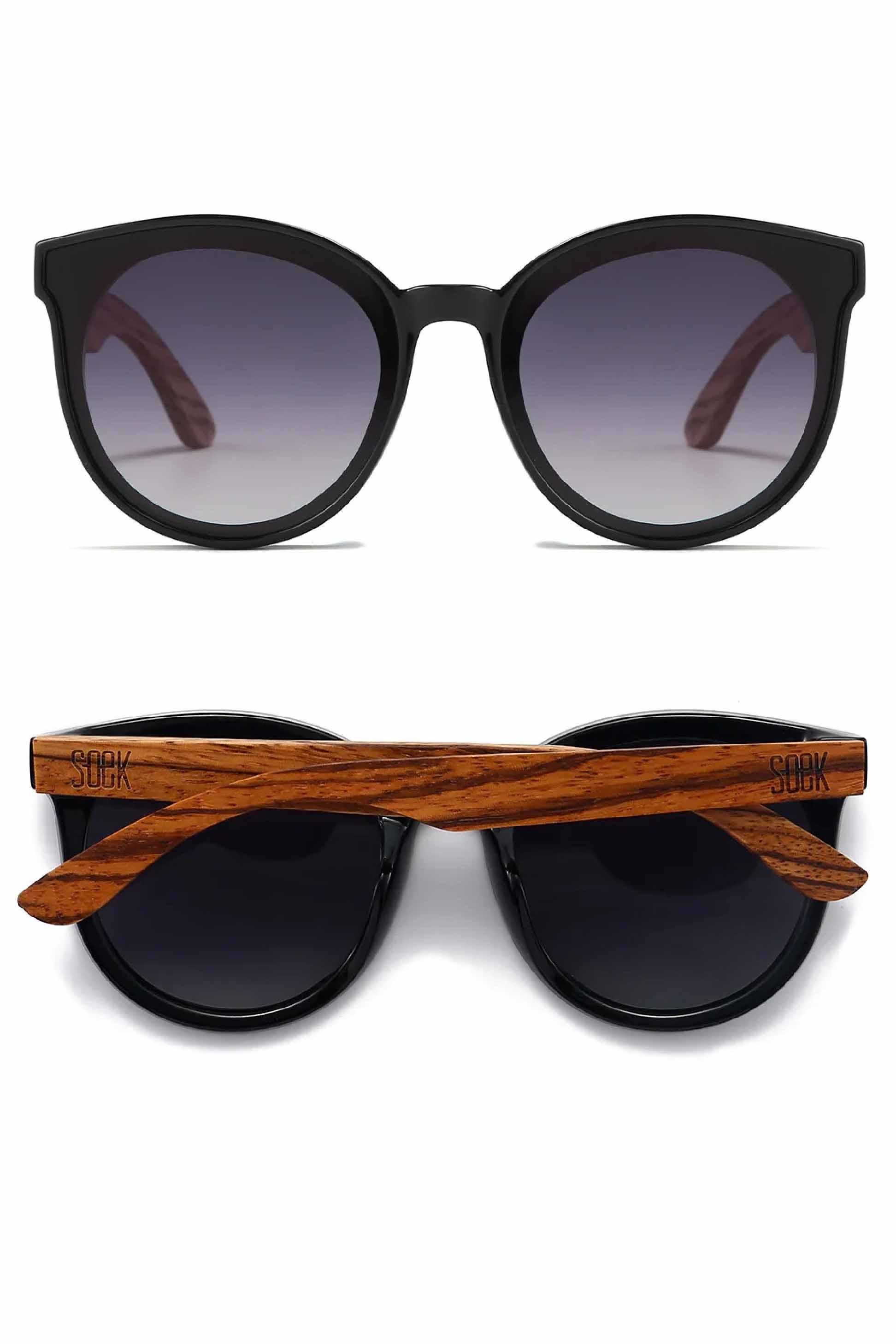 Bella Sunnies Midnight sunglasses with wooden arms