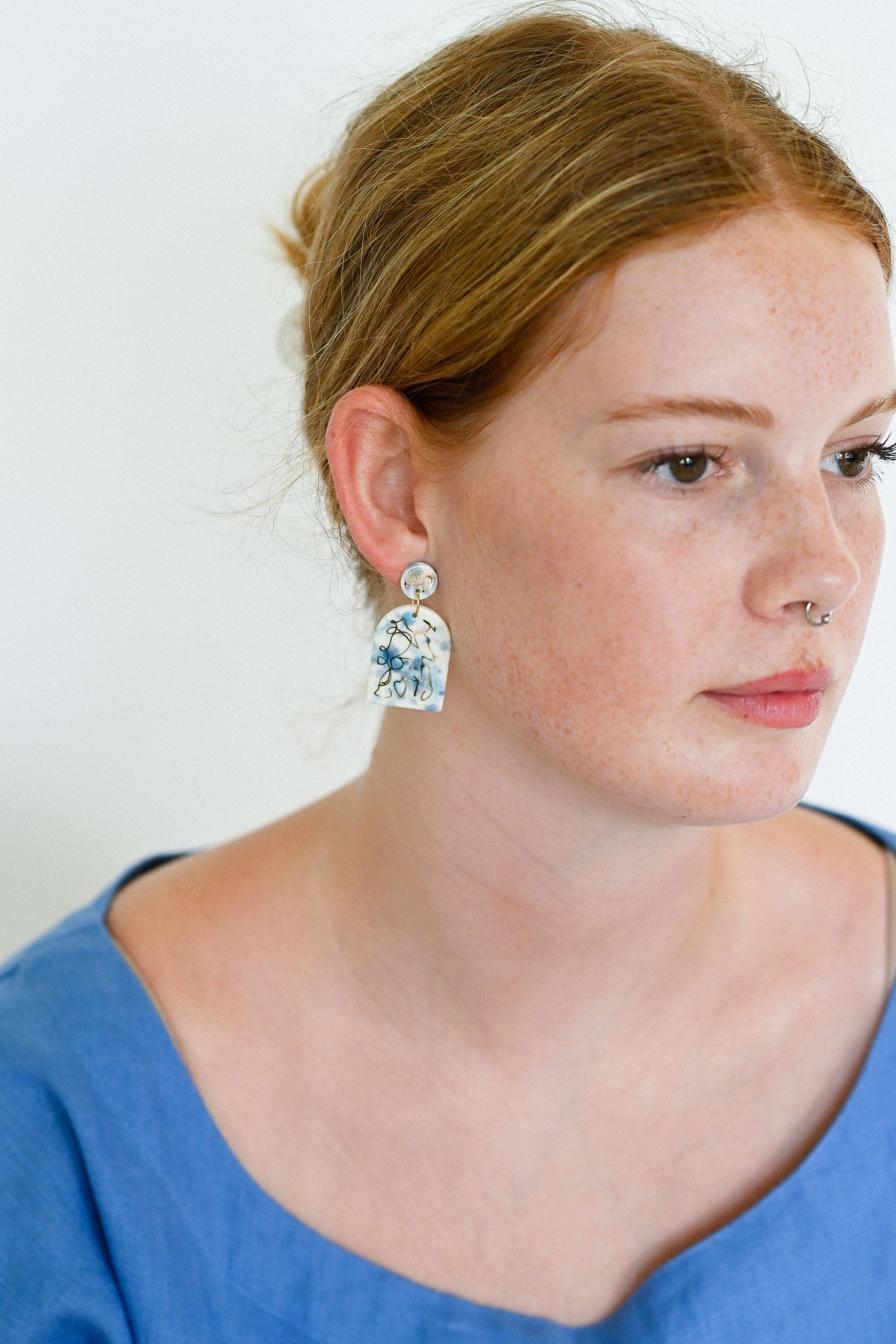 Boho Splash Earrings Blue
