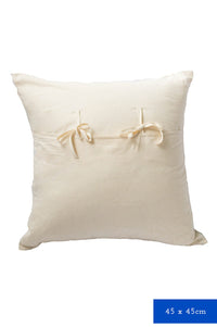 Italian view cushion cover back with ties.