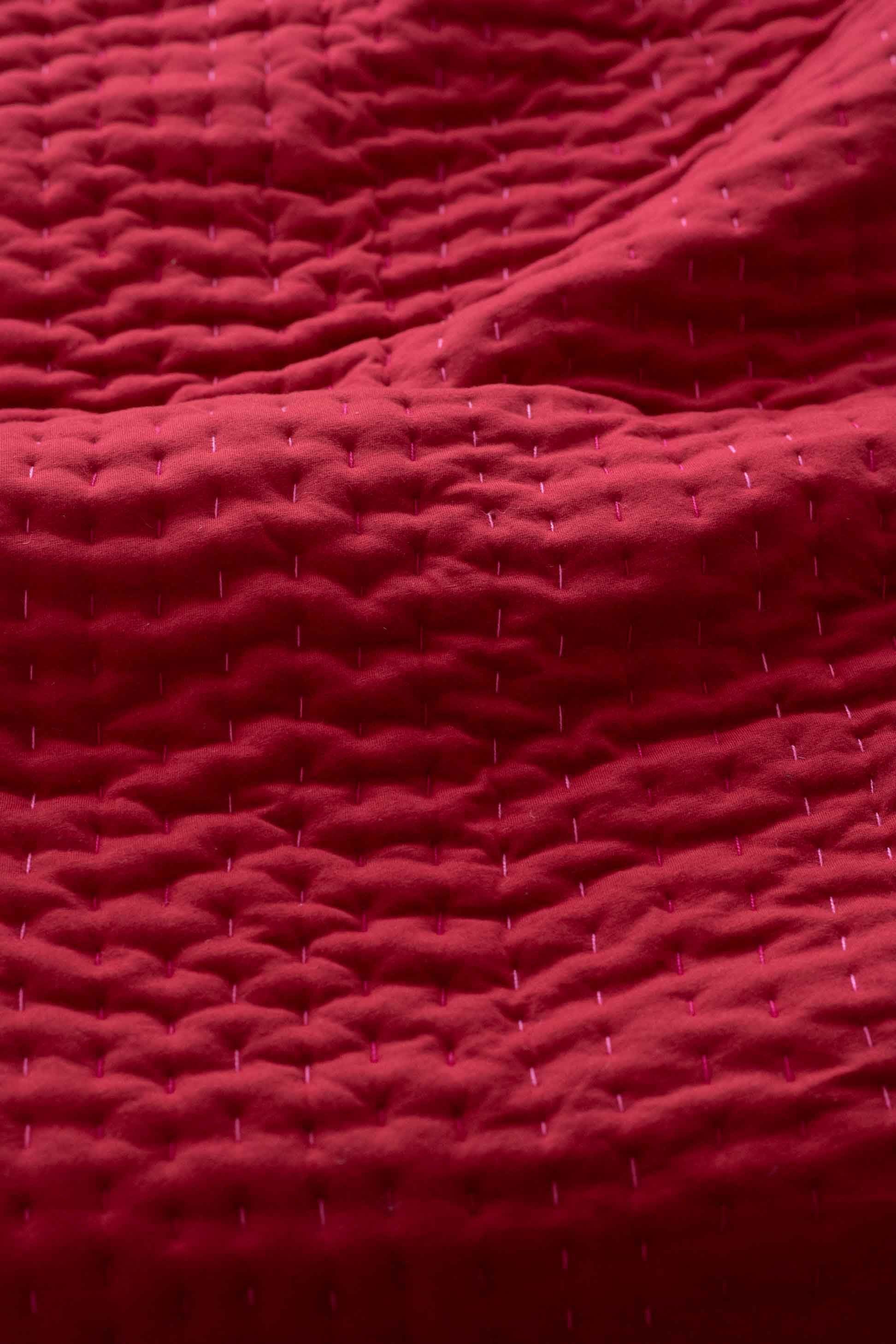 Red quilted fabric, detail from DSC0216_1