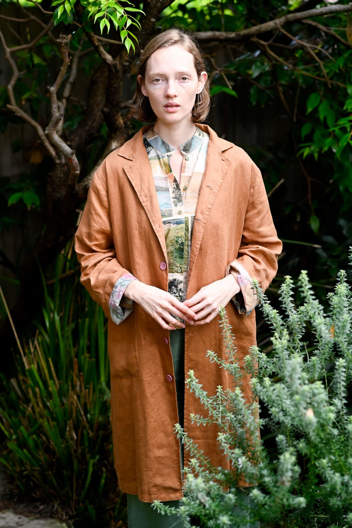 Jenna linen jacket in tan