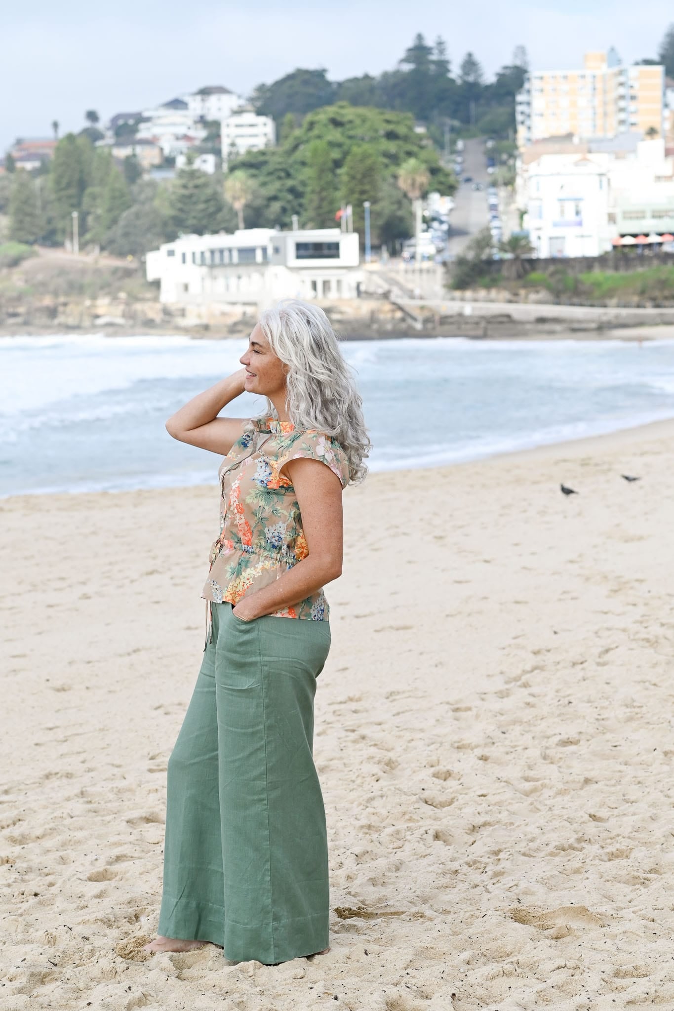 Ollie Linen Wide Leg Pant Mineral Green (Summer)
