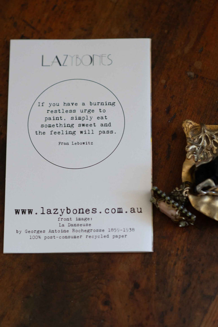 Lazybones card with quote, DSC9909