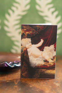 Greeting card with vintage baby artwork