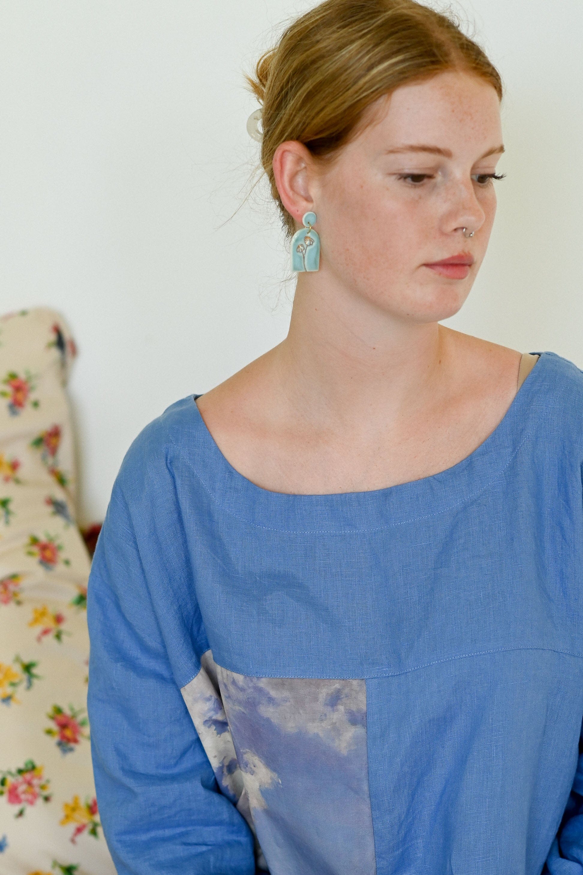 Esme Porcelain Flower Earrings