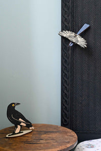 Fairy Wren & Currawong bird decor on table