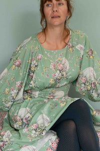 Faith Newlyn in floral dress