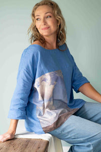 Fara Clouds Ollie Denim top on woman