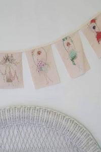 Flower girl garland with floral ballet dancers
