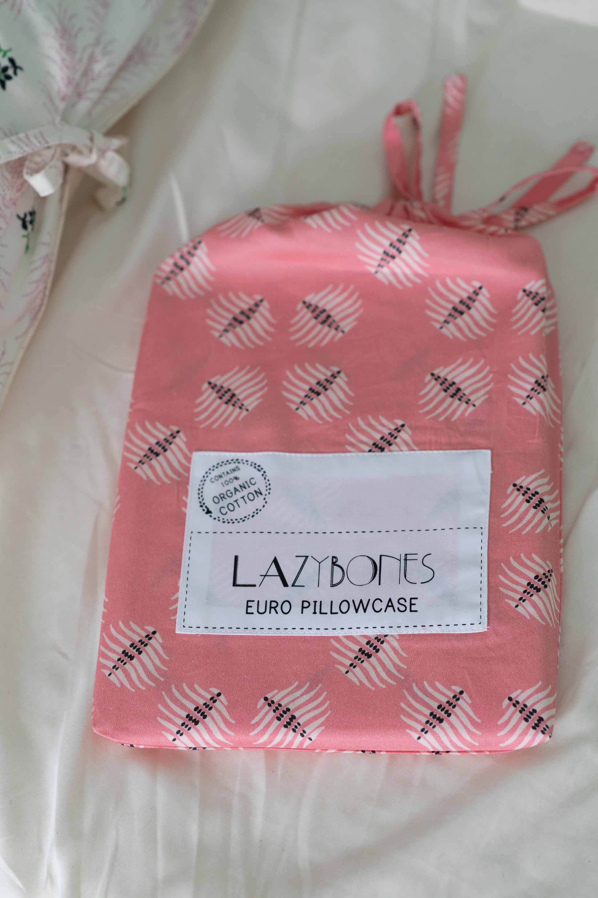 Lazybones Euro Pillowcase in Flutter print
