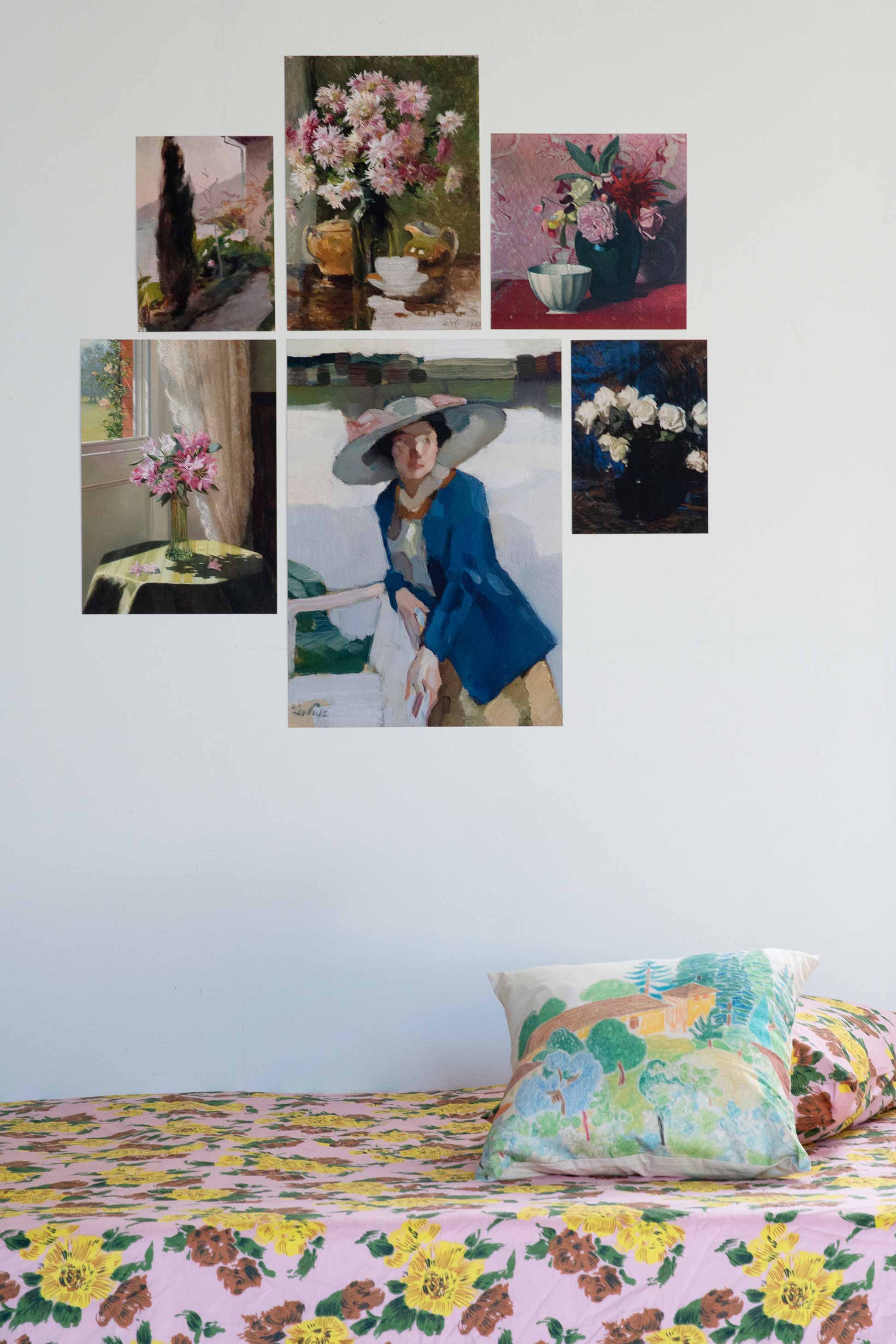 Freida Art Print Set with Italian View Cushion & Zinnia Sheet Set