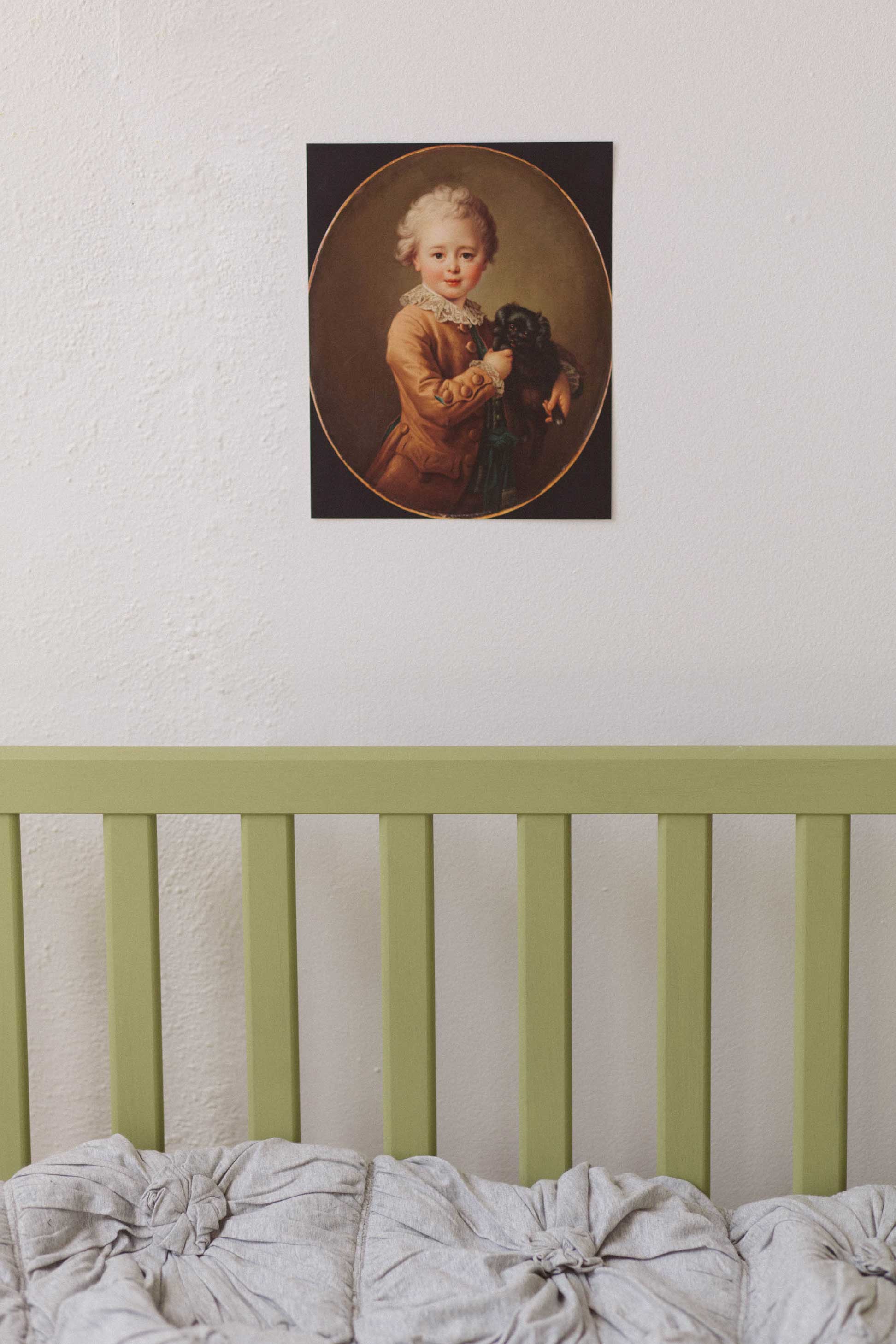 Grey marle cot quilt art print for kids