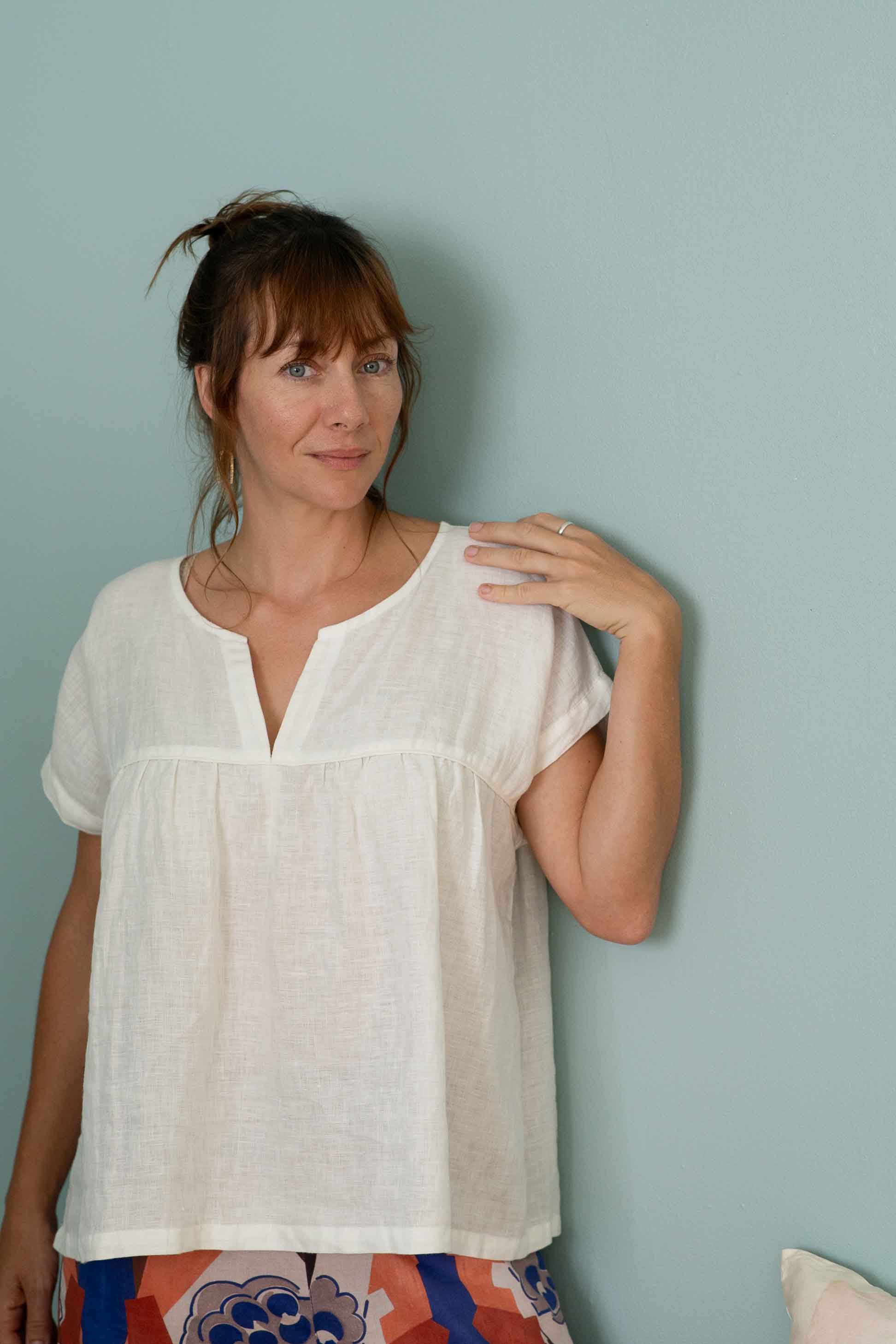 Julia in white Ollie top