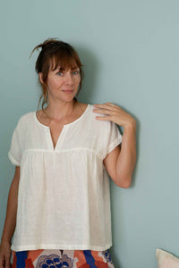 Julia in white Ollie top