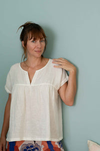 Julia in white Ollie top