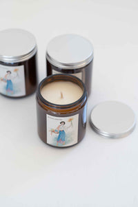 Lemon Myrtle Candles in amber jars