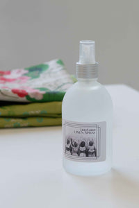 Linen spray bottle with folded fabric