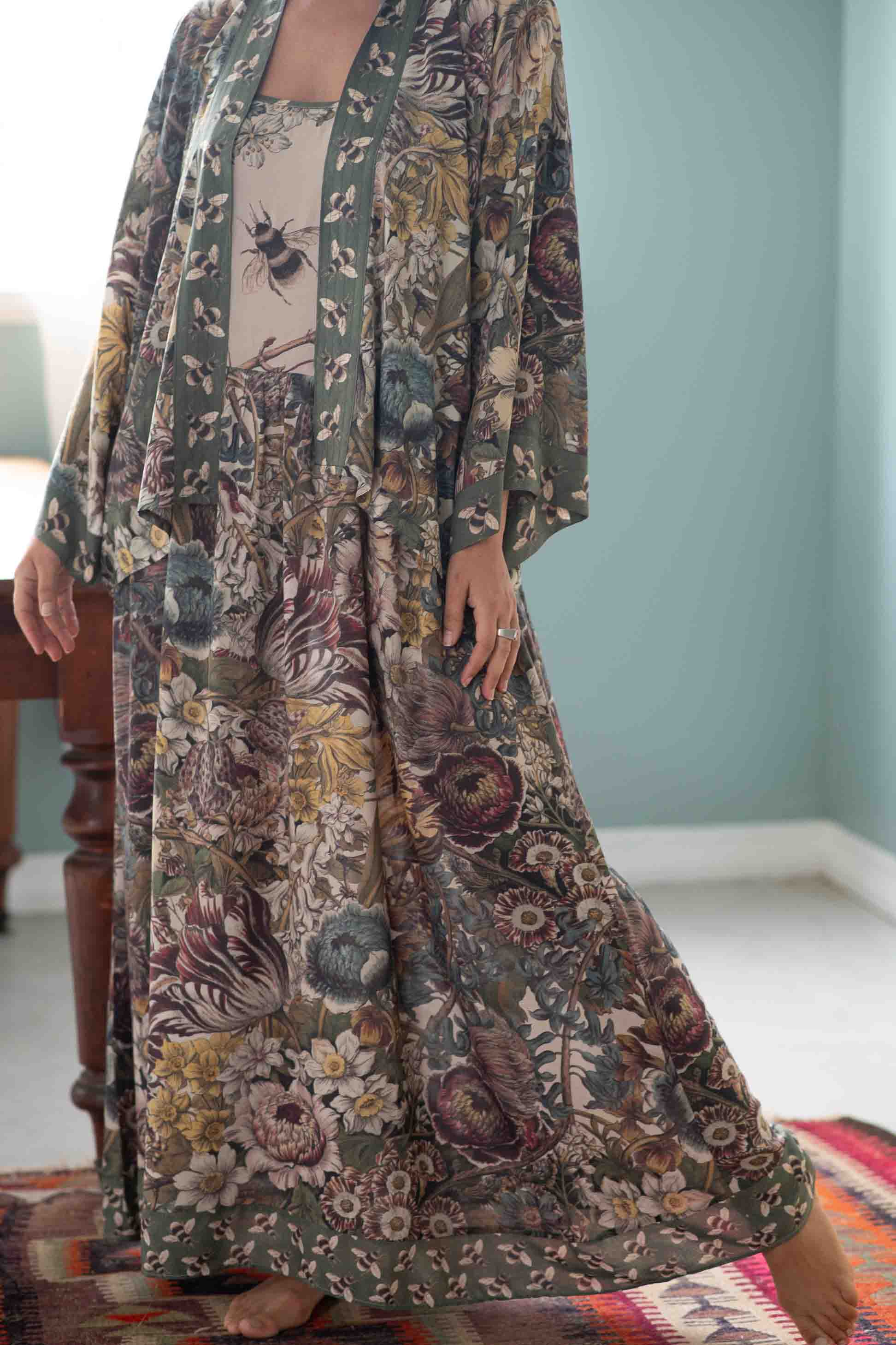 Love Grows Wild Kimono Slip Dress in floral print