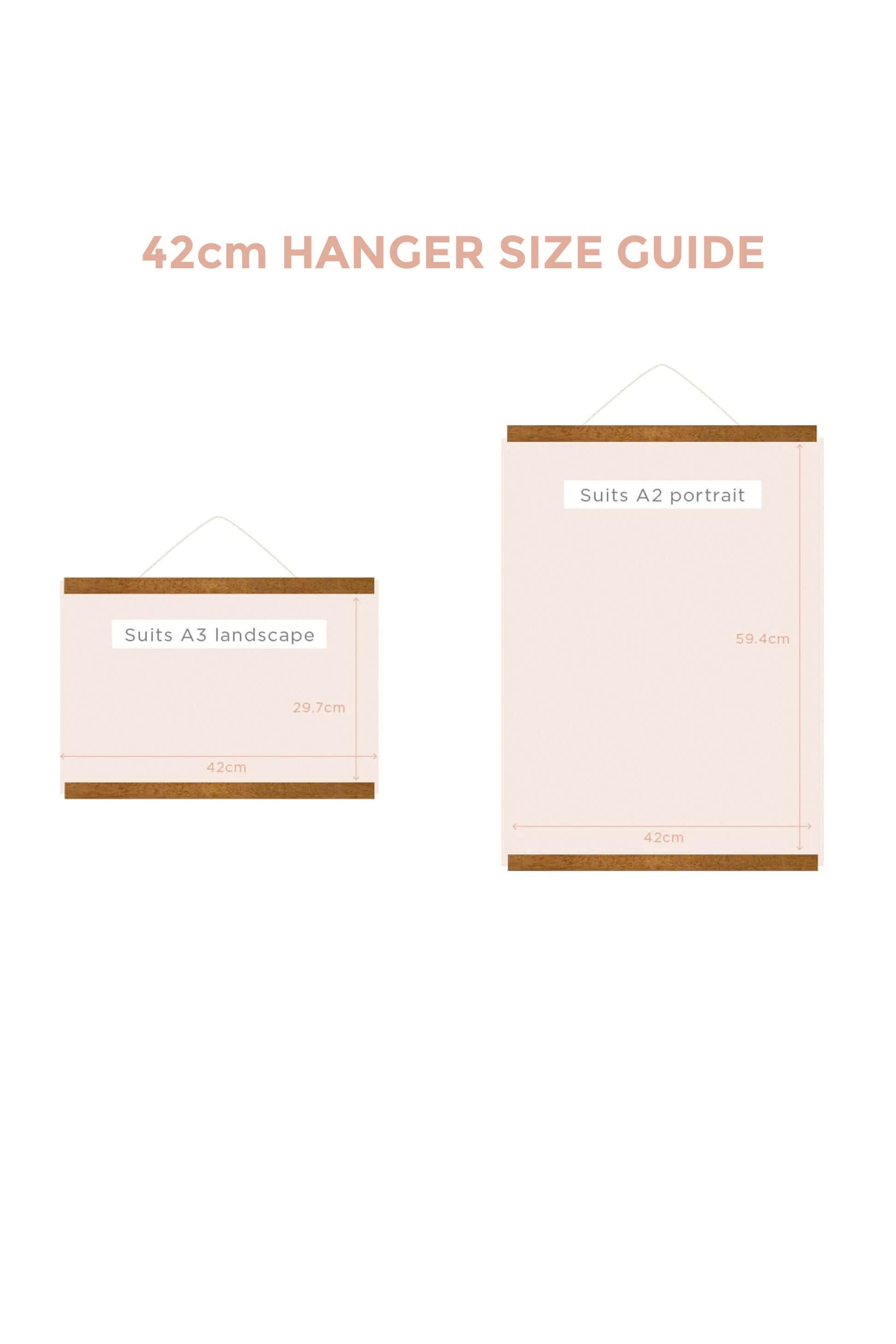 42cm Magnetic Print Holder size guide - A3 and A2 prints