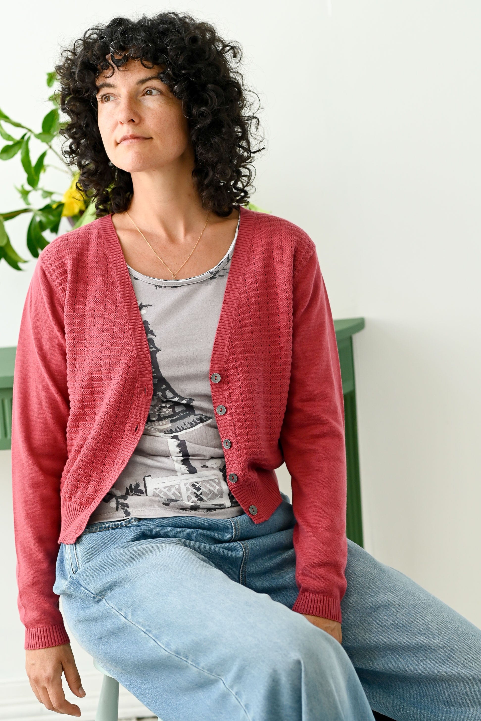 Marin Cardigan Earth Red