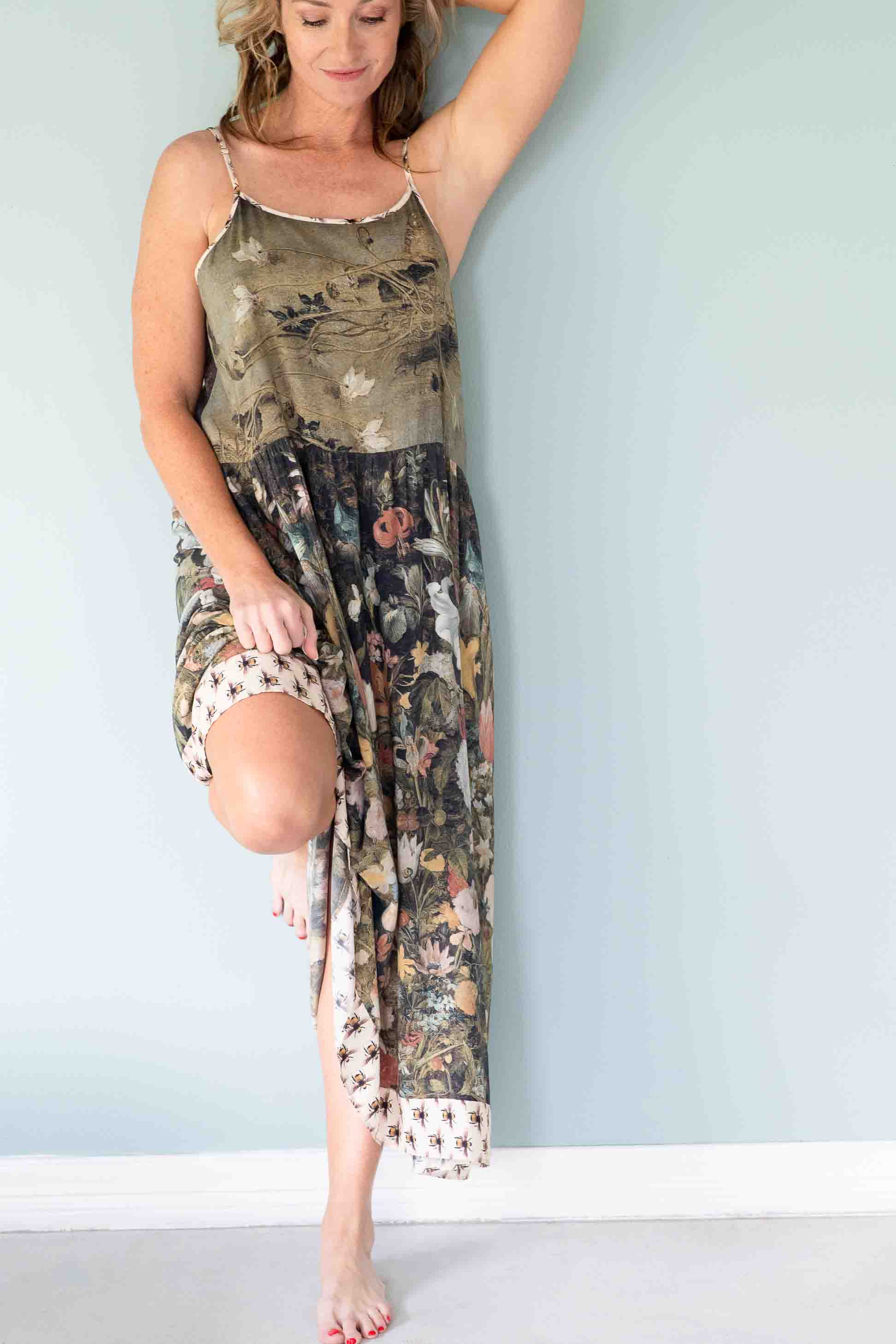 Woman in Market of Stars slip dress.