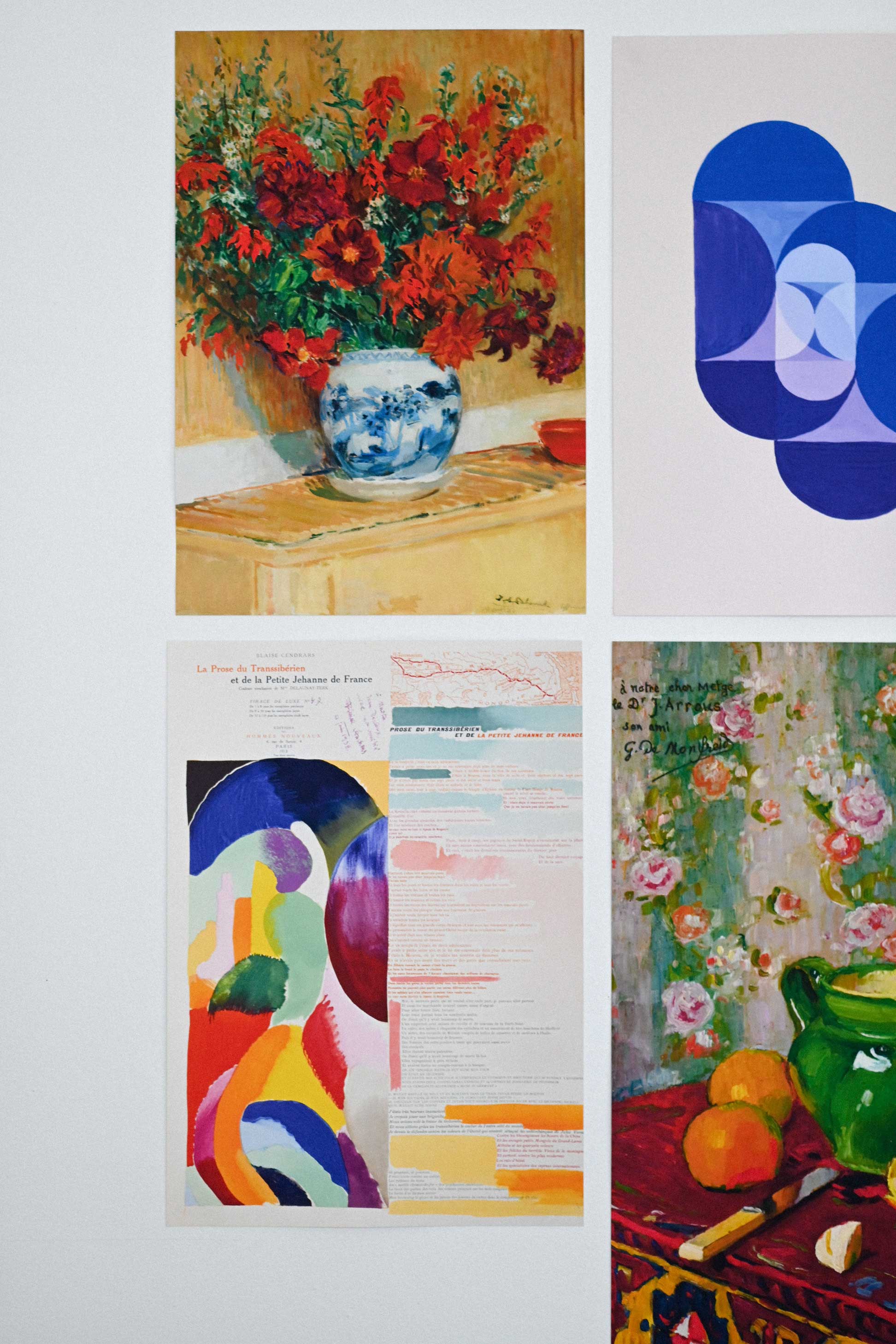 Mixed flowers art print set