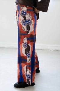 Person wearing patterned pants