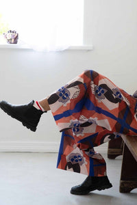 Colorful floral pants & black boots