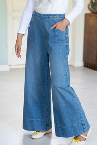 Ollie Denim Fanny Tee wide-leg jeans