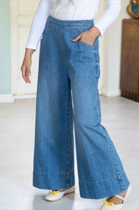 Ollie Denim Fanny Tee wide-leg jeans