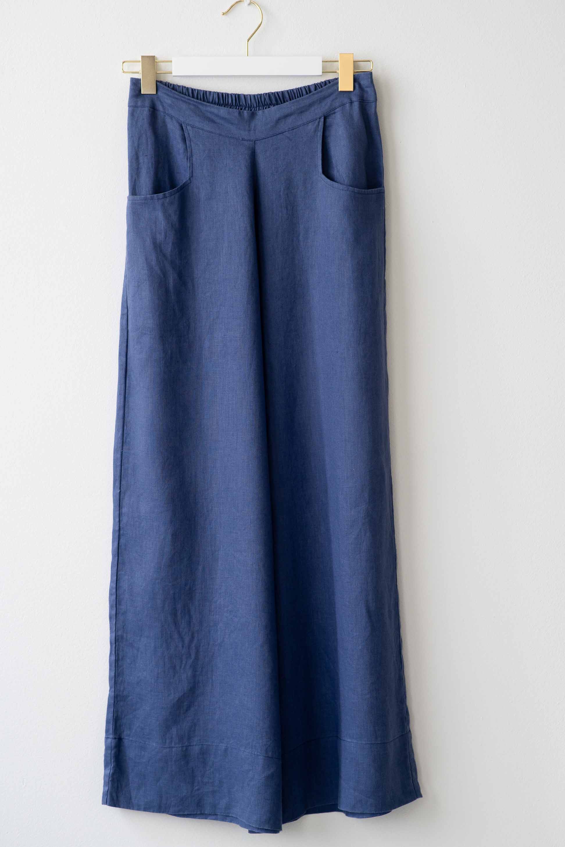 OllieIndigo blue linen pants