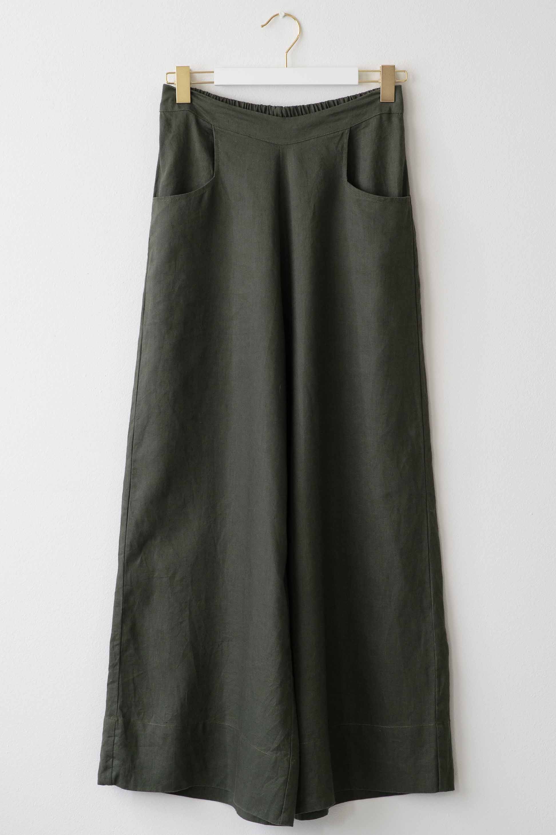 OllieThyme green wide leg pants
