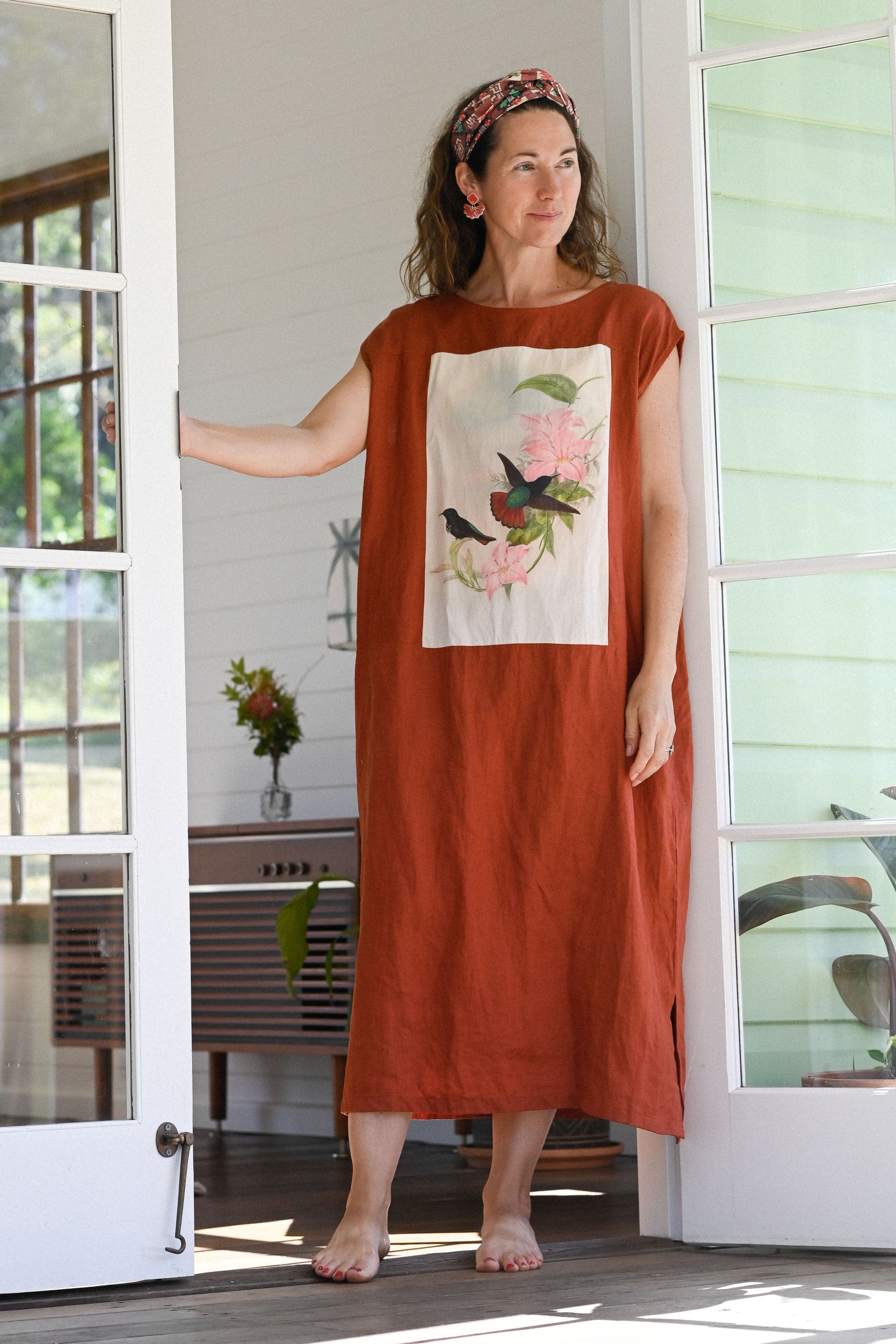 Polly linen Dress Hummingbird
