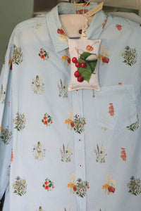 Prunus Scented Sachet on Floral Shirt