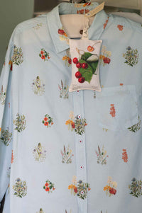 Prunus Scented Sachet on Floral Shirt