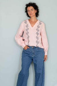 Simona wearing Tearose top and Nico Jeans