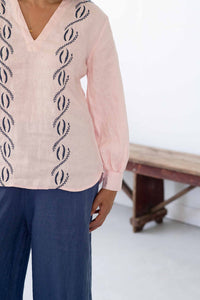 Simona Top Ollie Indigo shirt detail