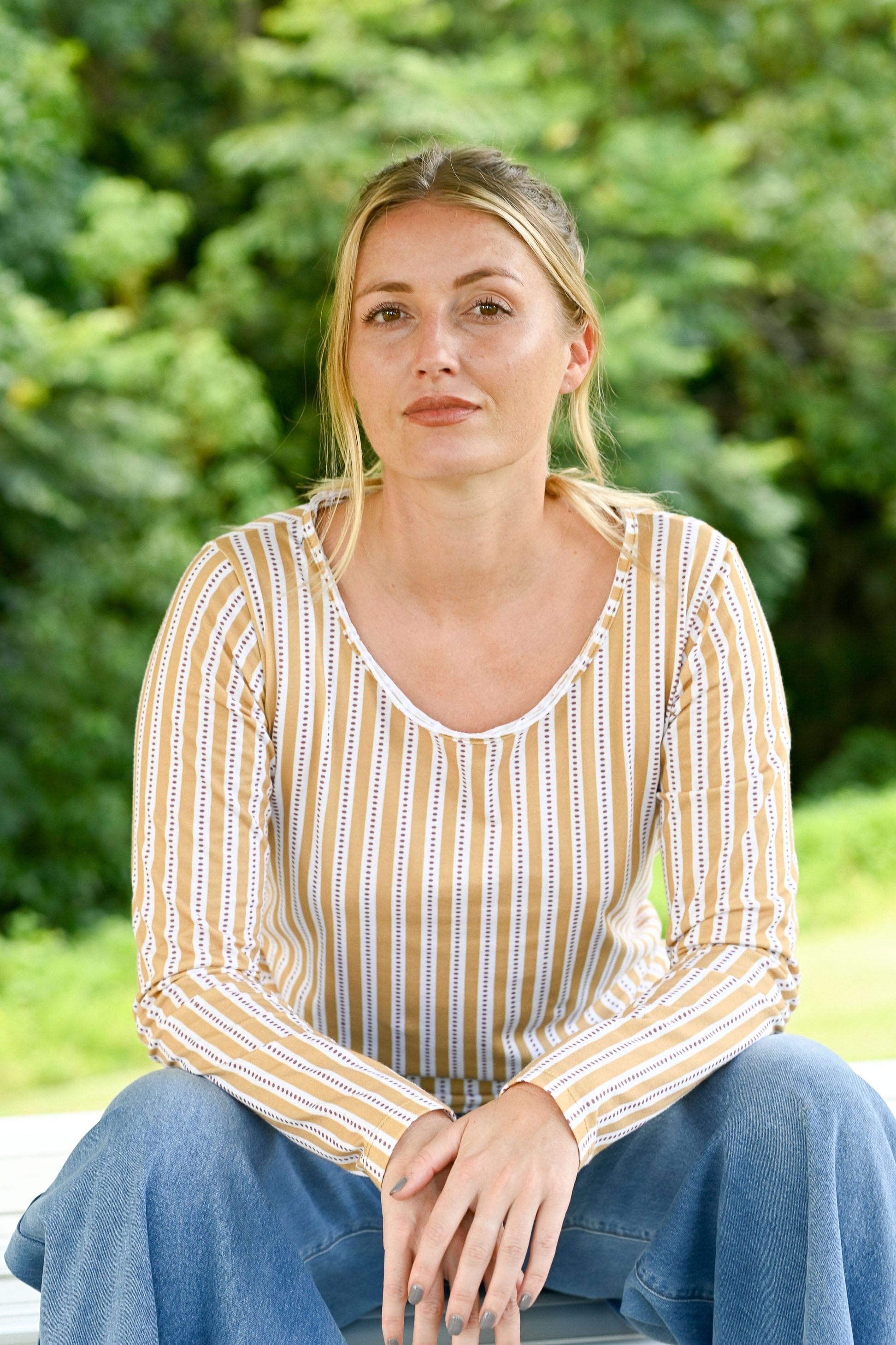 Ally Tee Mustard Stripe