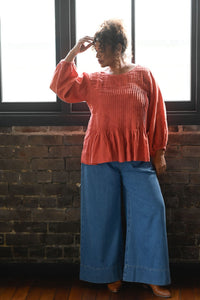 lazybones amelia linen top burnt orange